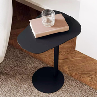 Table d'appoint compacte convertible en fer noir pour salon, meuble moderne pour canapé