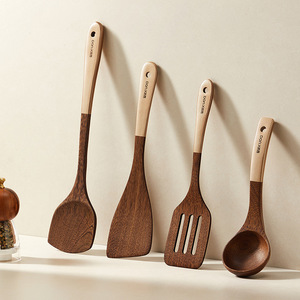 Chicken Wing Wood Spatula Set 4 Pieces Non Stick Pan Wok Cooking Tools Hand Wash Only - Product Image 1