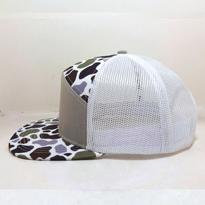 Casquette snapback personnalisée 168 avec logo brodé Casquettes de baseball camouflage vert à 7 panneaux Conception de camouflage promotionnelle pour hommes - Product Image 4