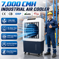 Refroidisseur d'air mobile pour armoire commerciale, pour hall d'exposition, réservoir d'eau de 70 L, réglage à 3 vitesses, fonctionnement silencieux
