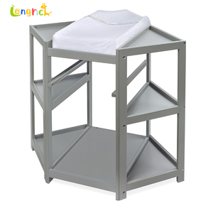 Tiết kiệm không gian vườn ươm tã góc bé tã thay đổi đứng với giỏ và thay đổi Mat bằng gỗ thay đổi bảng - Product Image 5