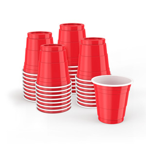 Tasses en plastique emballées individuellement de 9 onces tasses de fête à boire à double couleur tasses jetables en PP pour le mariage et la fête - Product Image 2