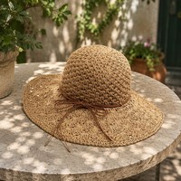 Topi Pantai Lipat Gaya Nelayan untuk Liburan Musim Panas, Penutup Kepala Outdoor yang Dapat Disesuaikan dengan Sablon Sutra