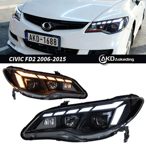 Фара BBA для Honda Civic FD2, светодиодная, 2006-2015, с мощным проектором, динамическим сигналом поворота и ДХО, автозапчасти - Product Image 2