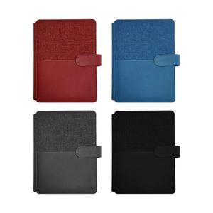 Luxury A5 Business Smart Notebook Wireless Charger Fabric Cover Portfolio with Card Wallet <b>Pen</b> Loop for Executive Gift - Product Image 1