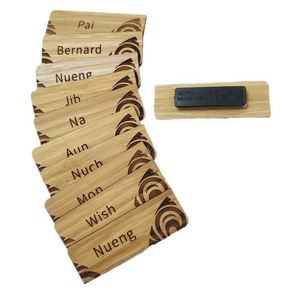 Tarjetas de Identificación y Placas con Nombre de Bambú Ecológicas Personalizadas para Eventos Escolares - Product Image 1