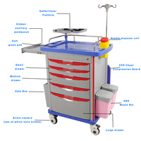 Chariot médical d'urgence pour hôpital, chariot de secours ABS