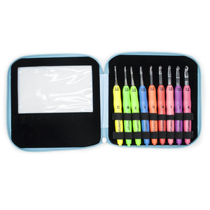 Juego <span class=keywords><strong>de</strong></span> ganchos <span class=keywords><strong>de</strong></span> ganchillo <span class=keywords><strong>con</strong></span> <span class=keywords><strong>luz</strong></span> <span class=keywords><strong>LED</strong></span>-Mangos transparentes coloridos, <span class=keywords><strong>agujas</strong></span> <span class=keywords><strong>de</strong></span> tejer ergonómicas para manualidades <span class=keywords><strong>de</strong></span> noche DIY (16,5 cm) - Product Image 4