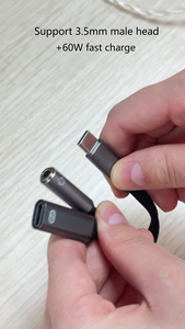Аудиоадаптер USB-C 3,5 мм с оптическим волокном HiFi, цифровое декодирование 24 бит/96 кГц, конвертер Type-C 2-в-1 для смартфонов и наушников - Product Image 6