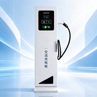 Chargeur de voiture électrique sur pied 7 kW, borne de recharge pour véhicule électrique à une seule prise avec écran tactile et lecteur de carte, câble Type 2, IP54
