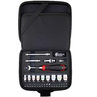 Jeu de clés à douille 1/4 po avec cliquet, tournevis, étui souple, kit d'outils en acier à haute teneur en carbone, finition polie
