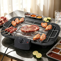Barbecue au charbon de bois 2000W, portable, pliable, multifonction, réglable en hauteur, antiadhésif, style Char-Broil, pour cuisson sur brochettes, intérieur/extérieur
