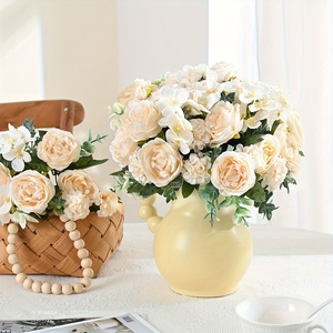 4 paquets <span class=keywords><strong>de</strong></span> <span class=keywords><strong>fleurs</strong></span> <span class=keywords><strong>de</strong></span> pivoines artificielles, fausses pivoines, bouquet <span class=keywords><strong>de</strong></span> <span class=keywords><strong>printemps</strong></span> pour centre <span class=keywords><strong>de</strong></span> table, mariage, fête, décoration <span class=keywords><strong>de</strong></span> la maison - Product Image 5