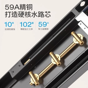 Ensemble de douche intelligent en acier inoxydable avec pommeau de douche pluie, mitigeur 3 poignées à valve céramique et revêtement sous vide, pour salle de bain - Product Image 4