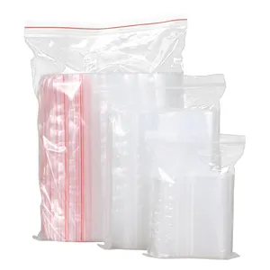 العديد من حجم السعر المنخفض حقيبة بلاستيكية PE المواد رطوبة شفافة أكياس بلاستيكية ذات سحاب للأغذية