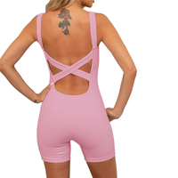 Shorts de yoga côtelés sans couture, une pièce, avec design croisé au dos – parfaits pour le fitness, améliorant la posture du dos