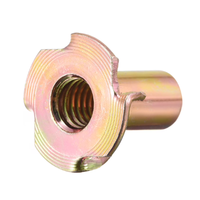 Tuerca en T DIN1624 de 4 Puntas M4 M6, Tuerca de Inserción de Cuatro Garras de Acero Galvanizado con Recubrimiento de Zinc, Clase 4.8, para Muebles y Carpintería