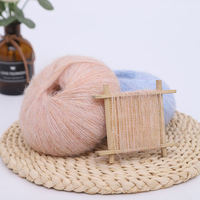 Fil Fantaisie en Mélange Mohair, Laine et Acrylique, 36 Couleurs, Doux et Léger, pour Crochet, Tricot, Pulls, Écharpes, Robes, Châles - Vente en Gros