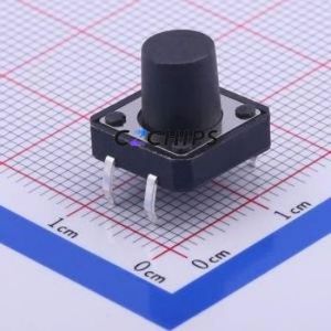 TC-1103-C-M Tactile Switch Through hole Component THT-4P,12x12mm Switch Single Pole Single Throw Round Button 2.6N Through Hole - Product Image 1
