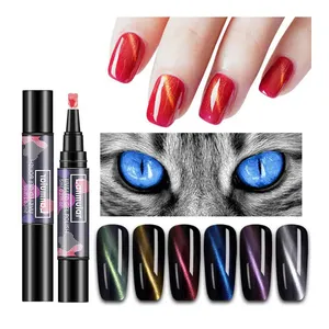 6 Kleur Nail Art Gel Pen Manicure Cat Eye Effect Glitter Cat Eye Gel Manicure Pen