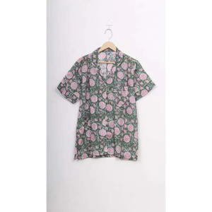 Conjunto de Pijama Corto de Algodón con Estampado Digital Casual de Otoño para Mujer, Cintura Elástica, Transpirable, con Patrón de Letras - Product Image 4