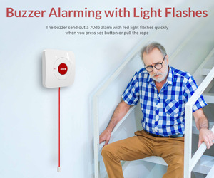 Trắng Elder thông minh báo động SOS gọi khẩn cấp hệ thống nút hoảng loạn 433 Mhz CE FCC ROHS an ninh cảnh báo kiểm soát ABS Fuj chứng nhận - Product Image 3