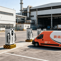 Chargeur EV DC 80 kW complet avec détection de fuite pour parking de campus scolaire