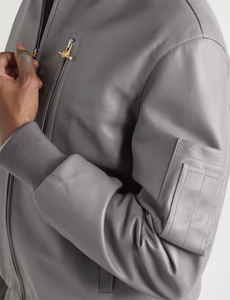 جاكيت رجالي عالي الجودة عالي الجودة من MOUNTNEVE بشعار مخصص بمقاسات كبيرة ، جاكيت من الجلد الصناعي للشتاء ، جاكيت من الجلد الصناعي مطرز Oem - Product Image 2