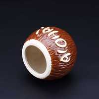 Tasse Tiki Hawaii personnalisée Tasse à cocktail et bière en céramique de noix de coco créative avec plateau pour votre prochain rassemblement de bar Tiki