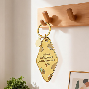 Quando la <span class=keywords><strong>vita</strong></span> ti dà i limoni, portachiavi personalizzati in metallo per Motel, accessori per appendere alla moda, con smalto morbido e duro, portachiavi personalizzato - Product Image 2