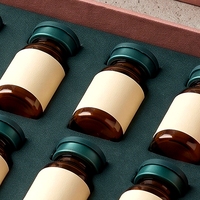 Boîte rigide personnalisée en carton gris avec couvercle et base roses pour flacons de peptides, 12 flacons et impression offset sur éponge, modèle artisanal 127