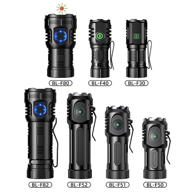 Mini LED High-brightness Pocket Flashlight Portable Small Multi-functional Rechargeable Green Short Magnetic Lamp Aluminum