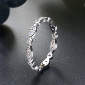 RINNTIN-Anillo de plata de primera ley y Circonia cúbica para mujer, sortija, plata esterlina 100%, Circonia cúbica, Zirconia, circonita, zirconita, eternidad, boda, 925 - Product Image 4