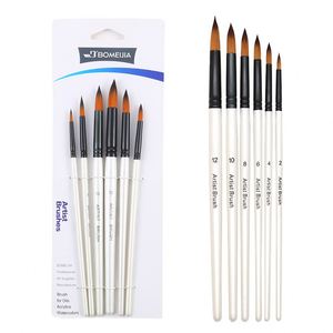 Juego de 6 Pinceles de Acuarela Color Blanco Perla para Principiantes, Pintura Acrílica y Gouache, Pelo de Nailon - Product Image 3