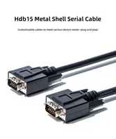 Kabel Data HDPE 3-baris 15-pin DB15 Male-to-Male Berlapis Timah Tembaga Murni dengan Perisai Ganda untuk Kabel Serial Industri