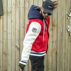 <span class=keywords><strong>Giacca</strong></span> Baseball <span class=keywords><strong>Senza</strong></span> Colletto per <span class=keywords><strong>Uomo</strong></span> in 100% Poliestere con Ricamo e Motivo a Lettere, Stile High Street - Product Image 2