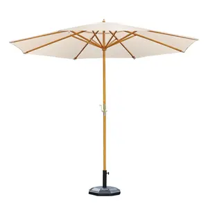 Paraguas de madera personalizado de 1,6 m y 2m con sombrilla de playa Push Open <span class=keywords><strong>Pin</strong></span> Stop <span class=keywords><strong>Parasol</strong></span> de tela de poliéster de madera para Lucky Lager - Product Image 4