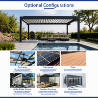 Gazebo extérieur intelligent en alliage d'aluminium imperméable pour villa, balcon, piscine, terrasse, écologique, installation facile