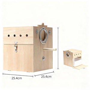 Boîte d'élevage de perroquets verticale nid d'incubation dédié pinsons nid d'oiseau isolé en bois naturel - Product Image 5