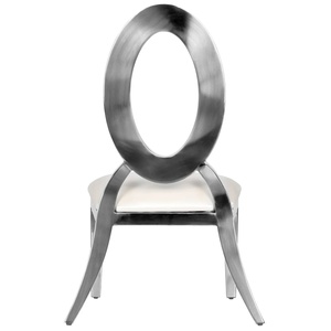 เก้าอี้สแตนเลสโลหะแบบวางซ้อนกันได้สำหรับงานปาร์ตี้เฟอร์นิเจอร์ที่ทนทานสำหรับเด็กสุดหรูสีเงิน - Product Image 3