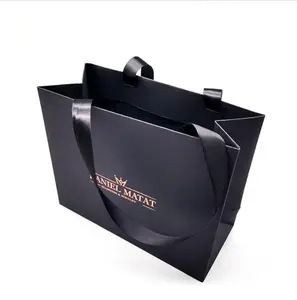 Best Shopping Bags custom logo printing Company Icon Printed Gold Foiling Large Size Cosmetic Shoes Books Gift Paper bags