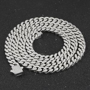Personalized Hip Hop Men's Cuban <b>Chain</b> Stainless Steel Silver Necklace Buckle Micro Set Zircon Cuban Link - Product Image 1