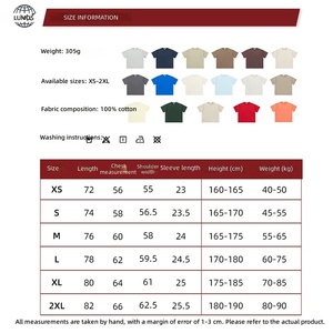 Camisetas Unisex al por Mayor, 100% Algodón, Impresión de Logotipo Personalizado, <span class=keywords><strong>Camiseta</strong></span> para Hombre de 305 Gramos - Product Image 5