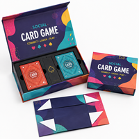 Boîte cadeau pliable avec couvercle magnétique, impression offset couleur CMYK, lamination brillante, insert en EVA, conçue sur mesure pour jeu de cartes sociales