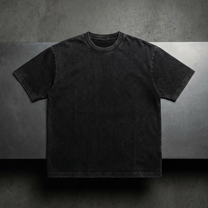 Camiseta Vintage Lavada para Hombre, Estilo Oversize, Streetwear, Personalizada con Lavado Ácido y Mineral, Efecto Desgastado - Product Image 1
