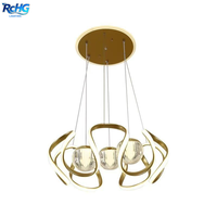 Lustre LED Moderne à Intensité Variable pour Intérieur, Suspension en Aluminium avec Abat-jour en Acrylique, Luminaire Plafonnier 3 CCT