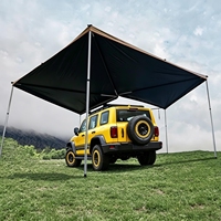 Tente de camping autoportante en toile PVC avec auvent latéral pour voiture à 70 degrés, avec poteaux en aluminium, pour 2 à 4 personnes