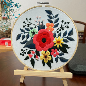 Juego de bordado de punto de cruz personalizado DIY, conjunto de costura de patrones de flores con aro de bordado, manualidades hechas a mano, regalo de costura - Product Image 6