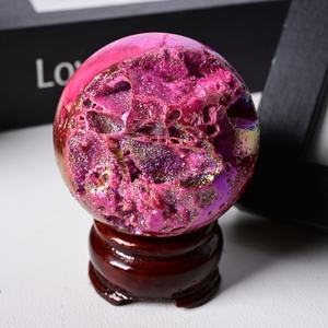 Esfera de Esfalerita Roja Aura, Cristal Natural Pulido al por Mayor, Bola de Cristal para Artesanía, Fengshui, Decoración del Hogar - Product Image 2