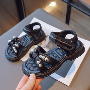 Sandales d'été pour enfants en gros, chaussures de plage à semelle souple antidérapante, perles, sandales de princesse pour filles - Product Image 4